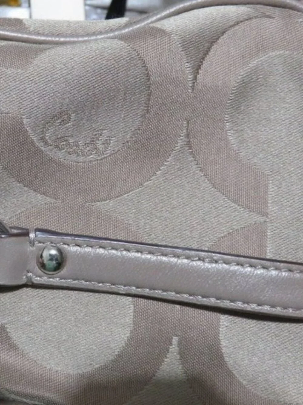 COACH 2013 Tan & Cream Signature Taylor OP Art Top Handle Satchel L1373-F25503